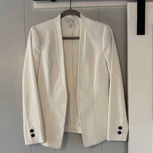 White House Black Market White Pinstripe Women's Blazer size 4